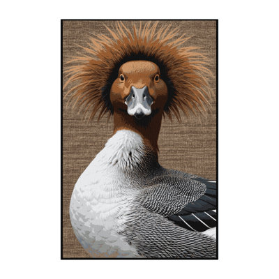 Washable Hooded Merganser Birds Area Rug