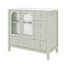 Meuble-lavabo 36 po avec portes gaufrées texturées 4 tiroirs 2 portes en verre à fermeture douce