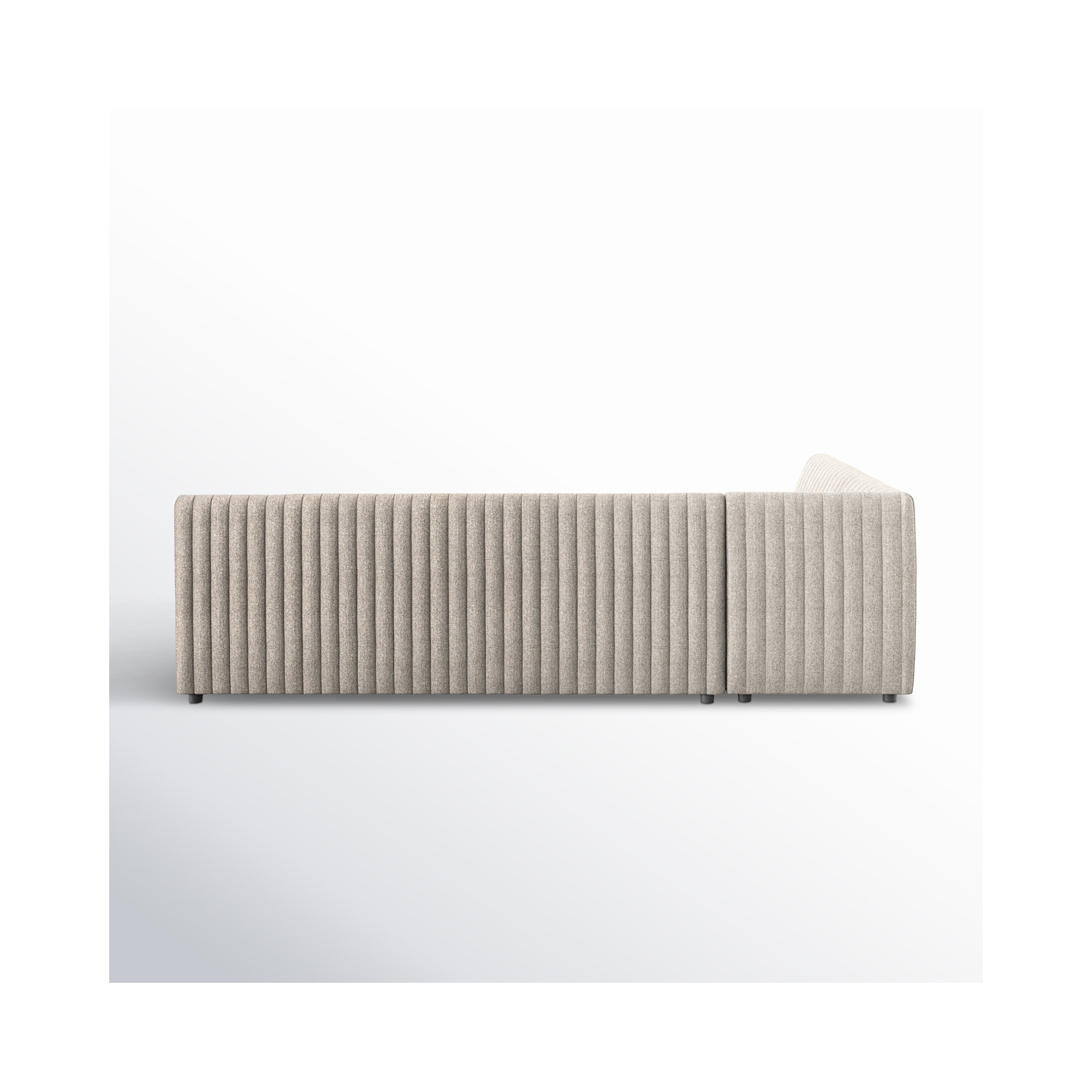 Brandt Modular Upholstered L-Sectional,  31.5" H x 91.5" W x 66.5" D, Gray Polyester