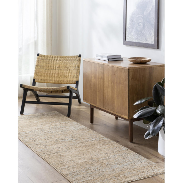 Tapis beige en polyester tissé à la machine Varlam