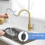 Robinet de cuisine sans contact, robinet de cuisine automatique automatique mains libres, robinet de cuisine en acier inoxydable sans contact or brossé-128500650