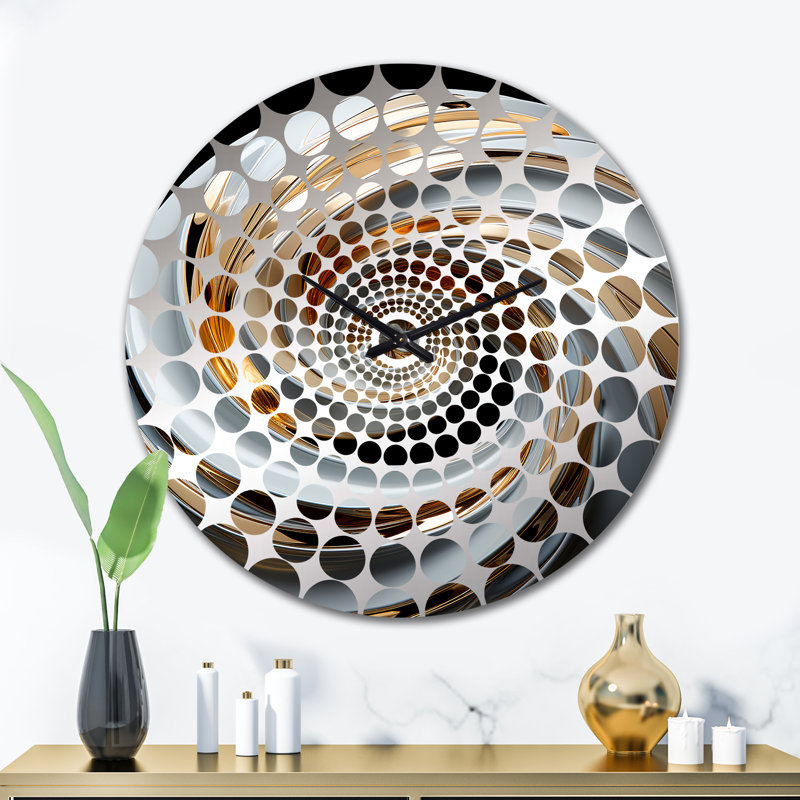 Shivin - Horloge murale spirales abstraites, Grand