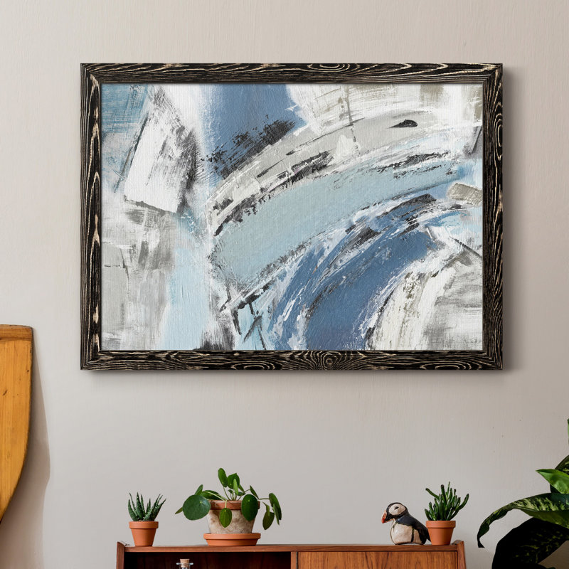 " Blue Mykonos ", Black Framed Paper, 37.5" H x 27.5" W x 1.5" D, No Mat