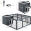 Cage grise, avec un design réfléchi pour les petits animaux de compagnie, imperméable et actif, - Intérieur de la maison principale