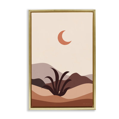 Toile flottante lune au-dessus d'une scène désertique par Omar Escalante