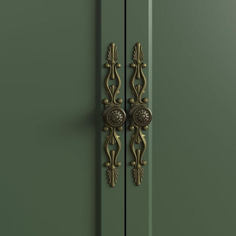 Buffet moderne avec poignées sculptées, vert