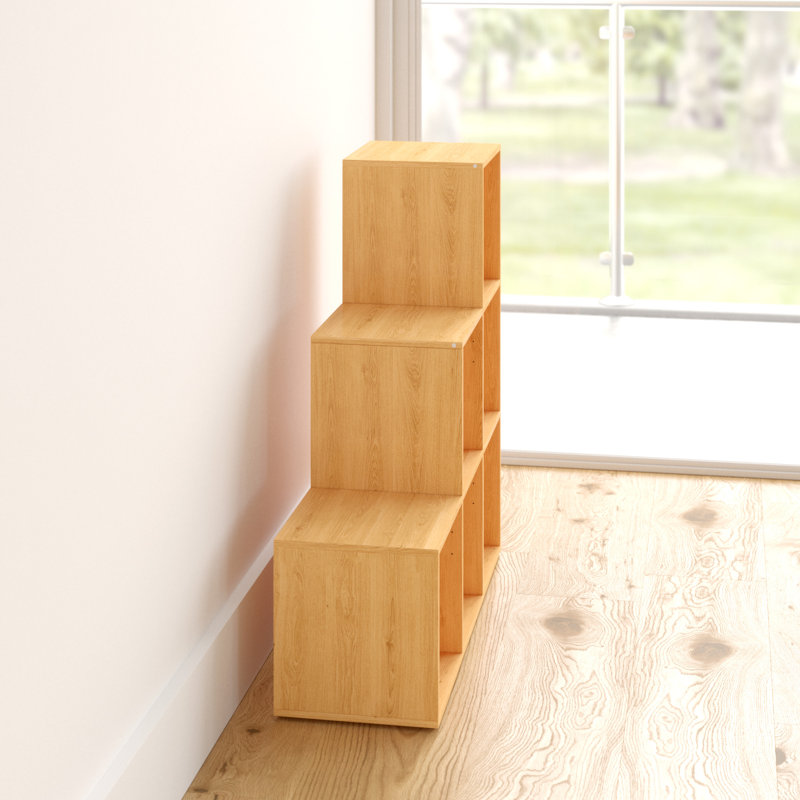 Selina 90.5cm H x 89cm W Wood Cube Bookcase, Beech