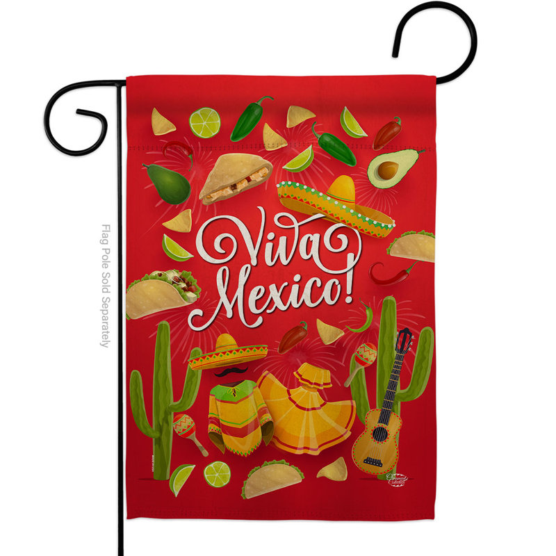 Drapeau de maison Viva Mexico, H 18,5 po x l 13 po