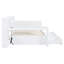 Lit de jour double en bois avec 3 tiroirs, ports USB et bureau, blanc