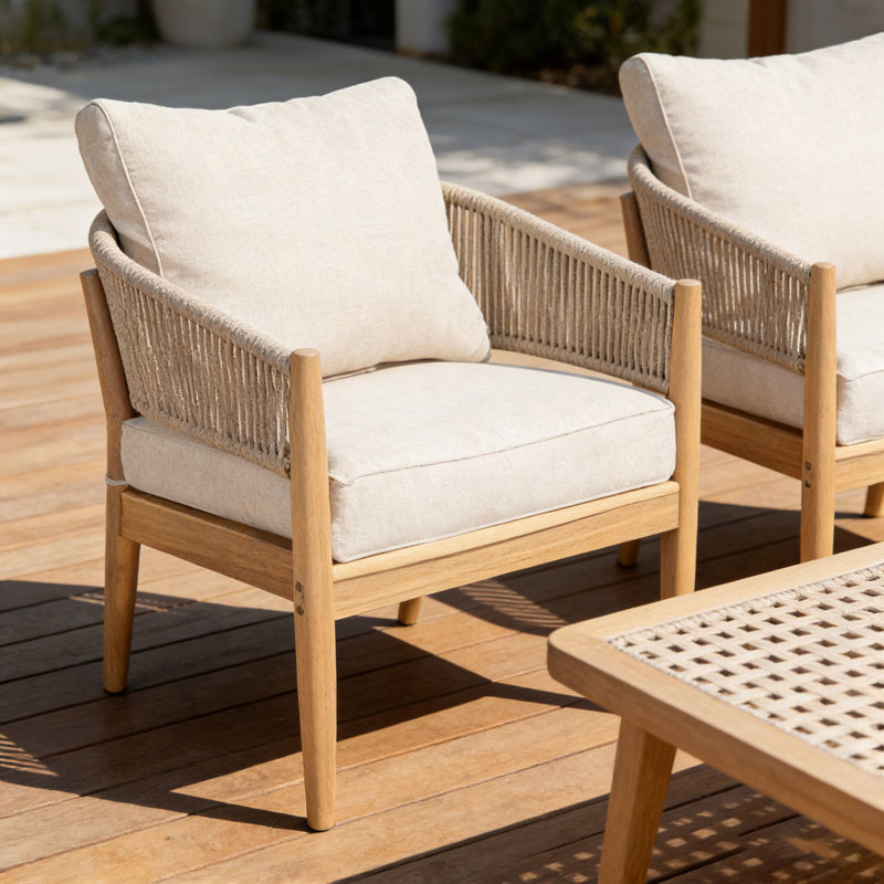 Ensemble de chaise de patio en bois, Naturel