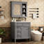 Armoire de salle de bain avec trois lavabos et miroir - meuble-lavabo spacieux en céramique facile à assembler-1140081358