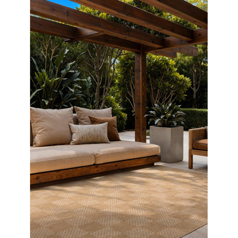 Deslie Chequered 160cm X 230cm Indoor / Outdoor Area Rug