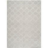 Tibetan Geometric Hand-Knotted Silver Area Rug