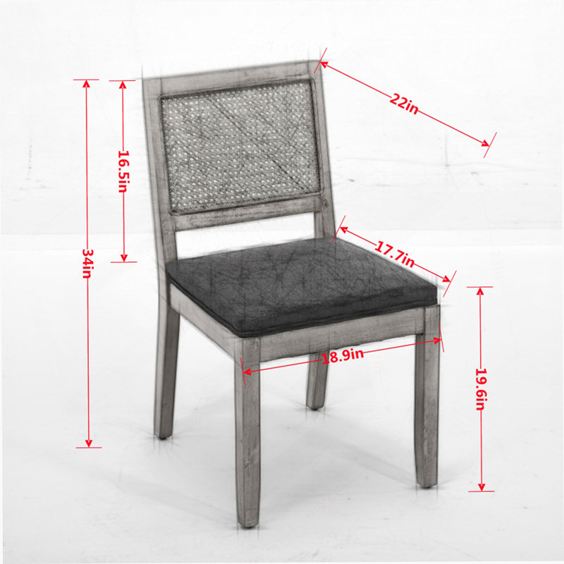 Ensemble de 2 chaises de salle à manger en rotin Farmhouse, Blanc