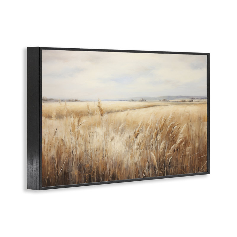 Vaste champ de blé, estampe numérique par Petal Prints Design, Giclée encadrée noir minuit, H 12 po x l 18 po