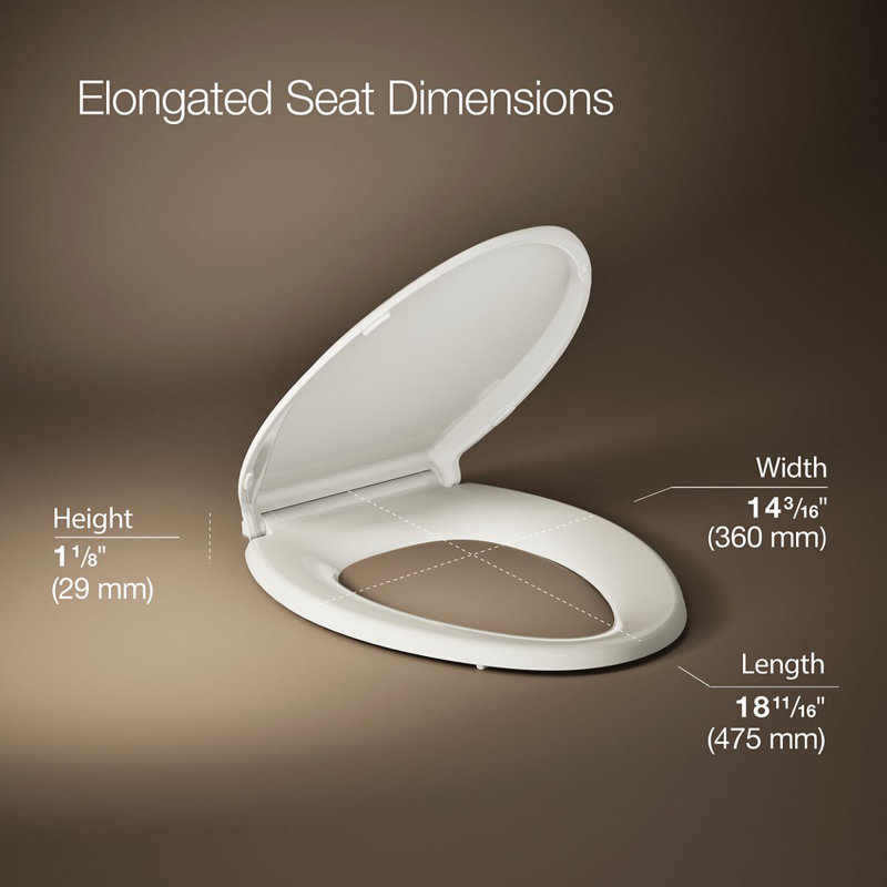 Kohler Cachet Quick-Release with Grip-Tight Elongated Toilet Seat, Biscuit