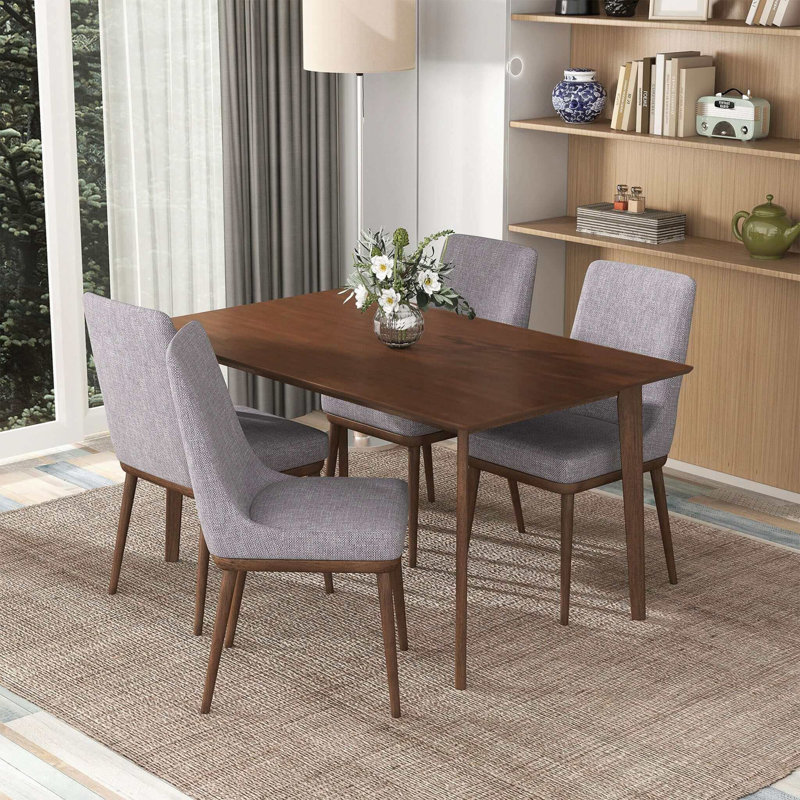 Solid Wood Dining Table And 4 Side Chairs