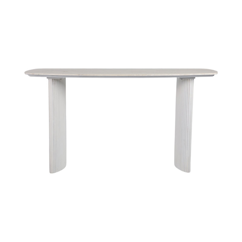 Sagebrook Home 60" Catalina Travertine & Fluted Wood Console Table