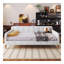 Lit de jour double rembourré pleine grandeur avec 4 pieds de soutien, beige