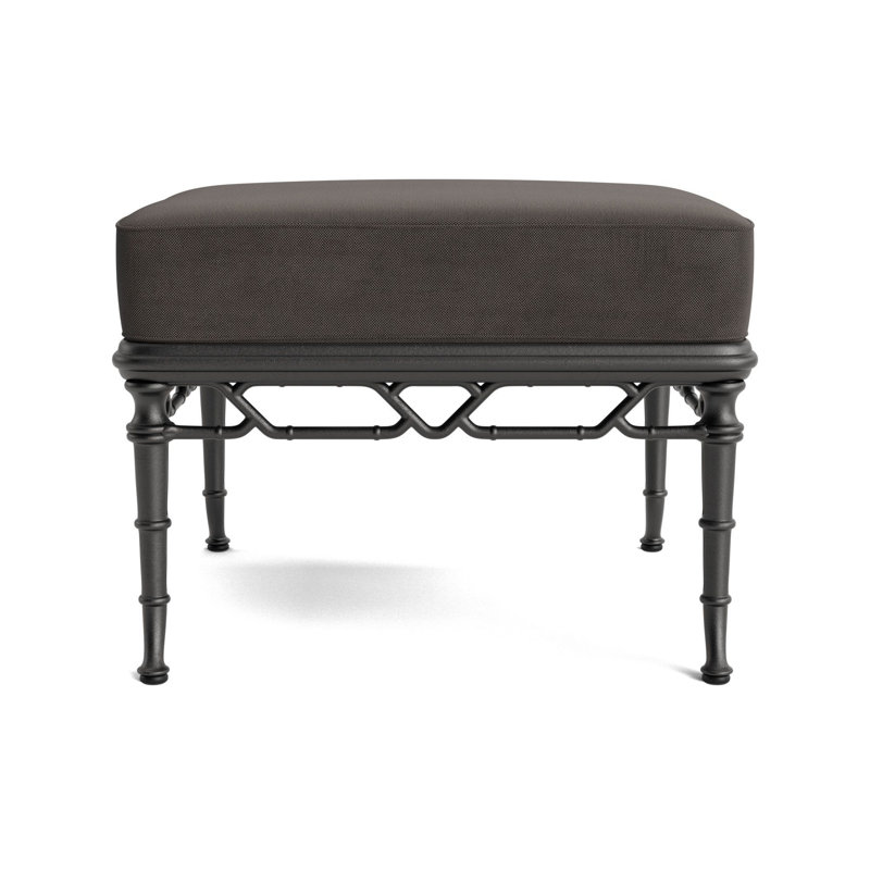 Calcutta Outdoor Ottoman, Fushion Charcoal, Textured Pewter