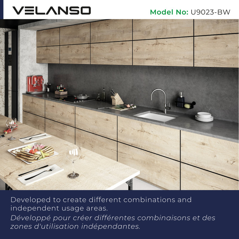 Évier de cuisine encastré simple 23 po VELANSO Prag