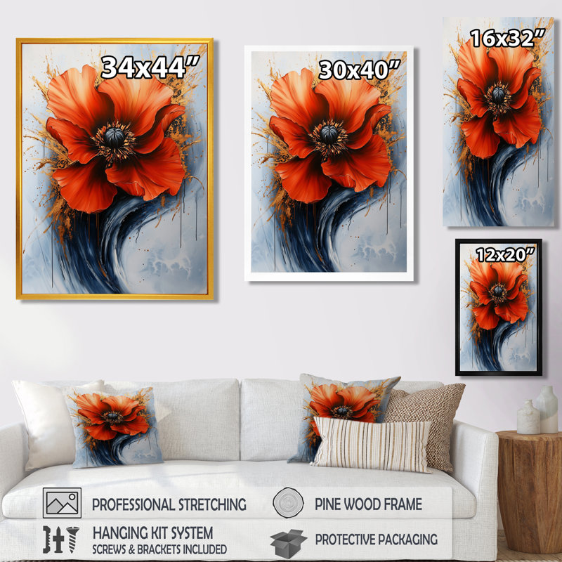 Sommer - Abstract Wall Art Living Room, H 40 po x l 30 po, Toile tendue, Ne s’applique pas