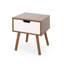 Table de bout de style Mid-Century à deux tons avec tiroir découpé