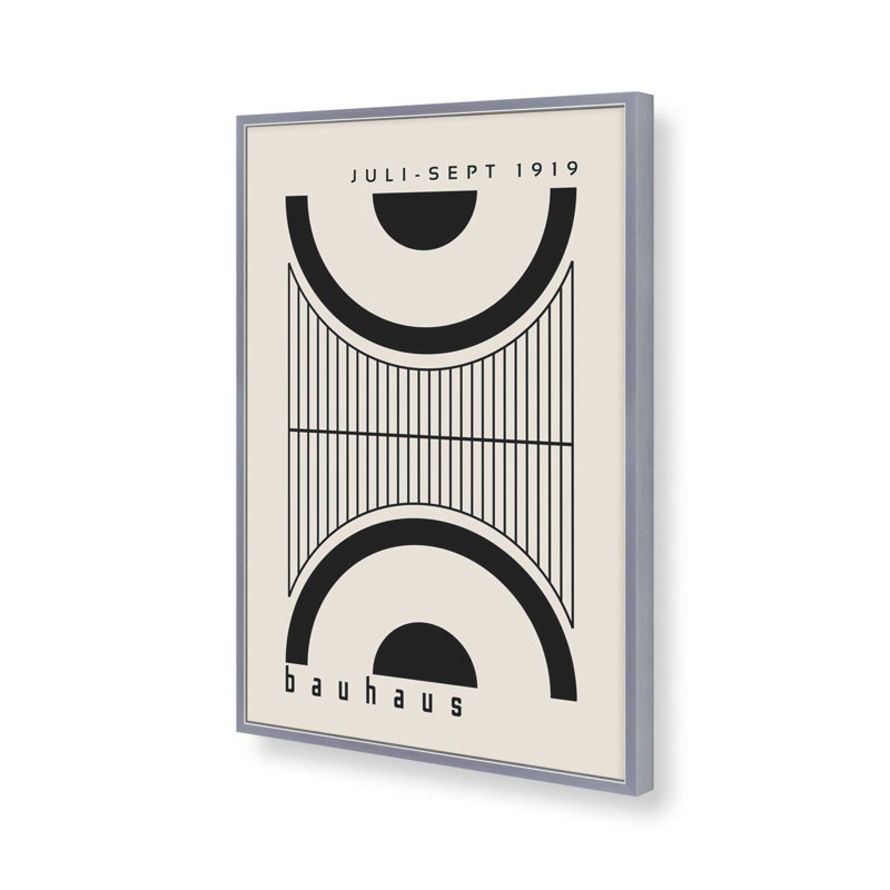Impression minimaliste de la Chronique du Bauhaus, H 15,25 po x l 12,25 po, Chrome poli