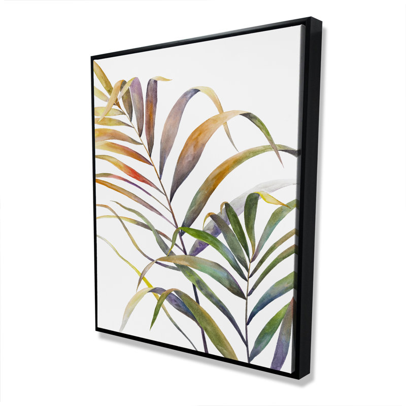 Watercolor Tropical Palm Leaves - Toile encadrée, décoration intérieure