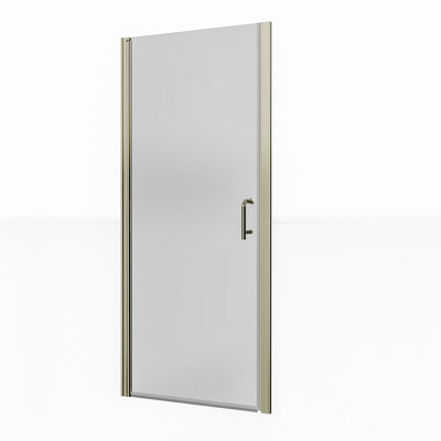 34""-35 1/2"" W x 72"" H Pivot Semi-Frameless Shower Door with Clear Glass -  organnice, TK-KJJSSD3472ODBNFP1