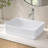 Glossy White Rectangular Ceramic Vessel Sink, Above‑Counter Vanity Sink for Bathroom & Powder Room
