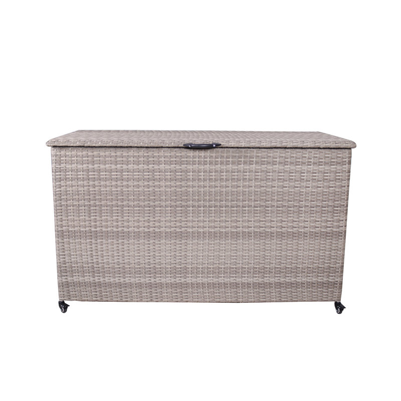 Royalcraft Storage 150cm W 645L Wicker Deck Box with Wheels, Beige