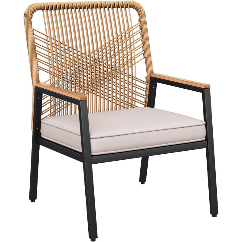 Outdoor Lounge Chair, Beige, Natural