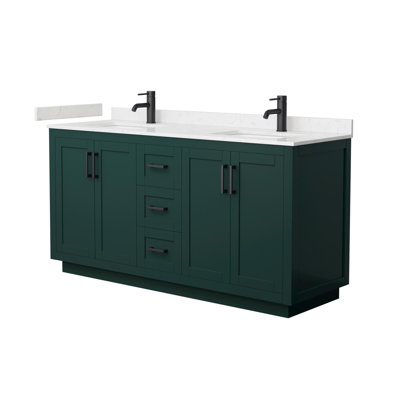 Miranda 66" Freestanding Double Bathroom Vanity with Cultured Marble Top