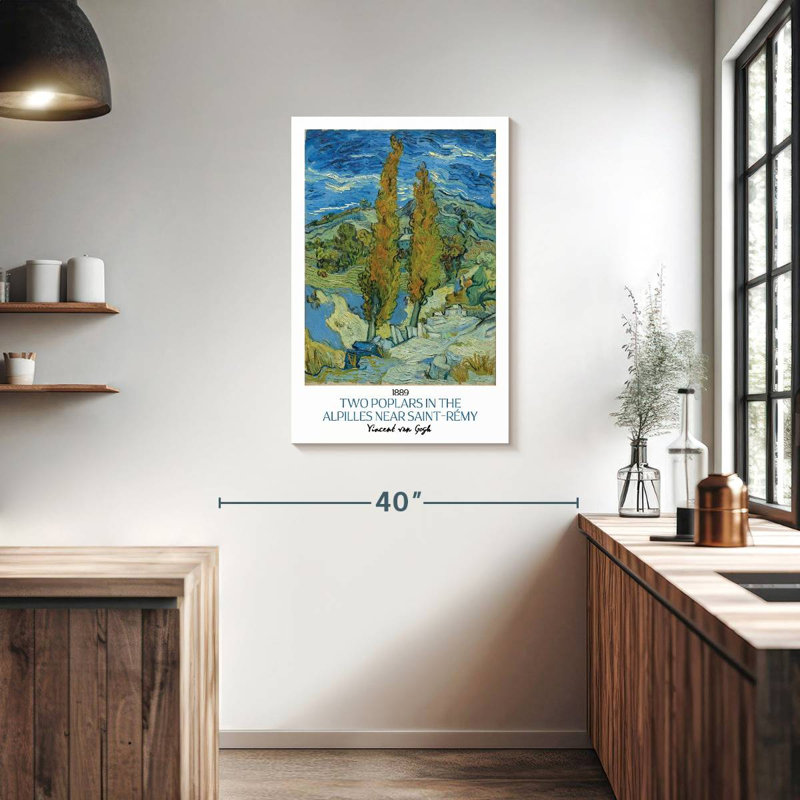 Affiche de l'exposition Deux peupliers Van Gogh, H 36 po x l 24 po