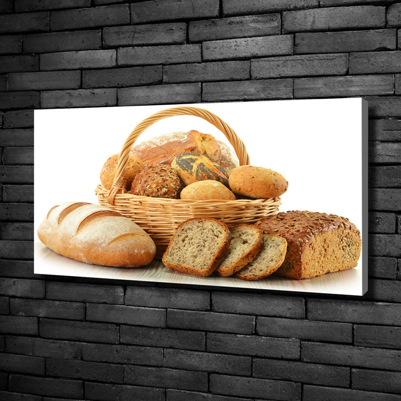 Bread In A Basket - No Frame Print on Canvas