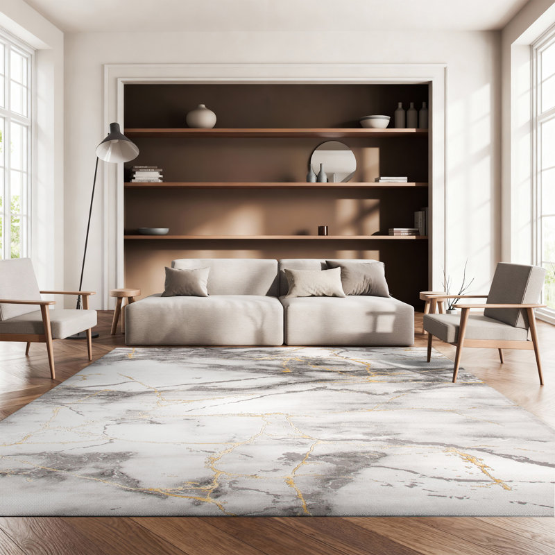 Swindle Washable Abstract Indoor Rug, Rectangle 8' x 10'
