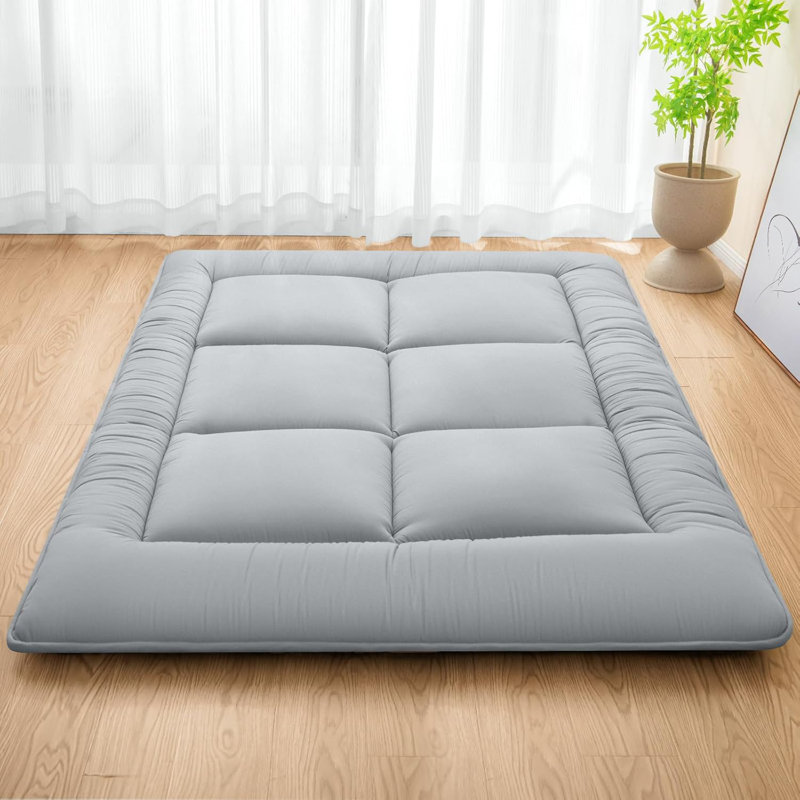 Japanese Futon Mattress,Floor Mattress Thicken Sleeping Mattress Foldable & Portable Roll Up Camping Mattress,Grey