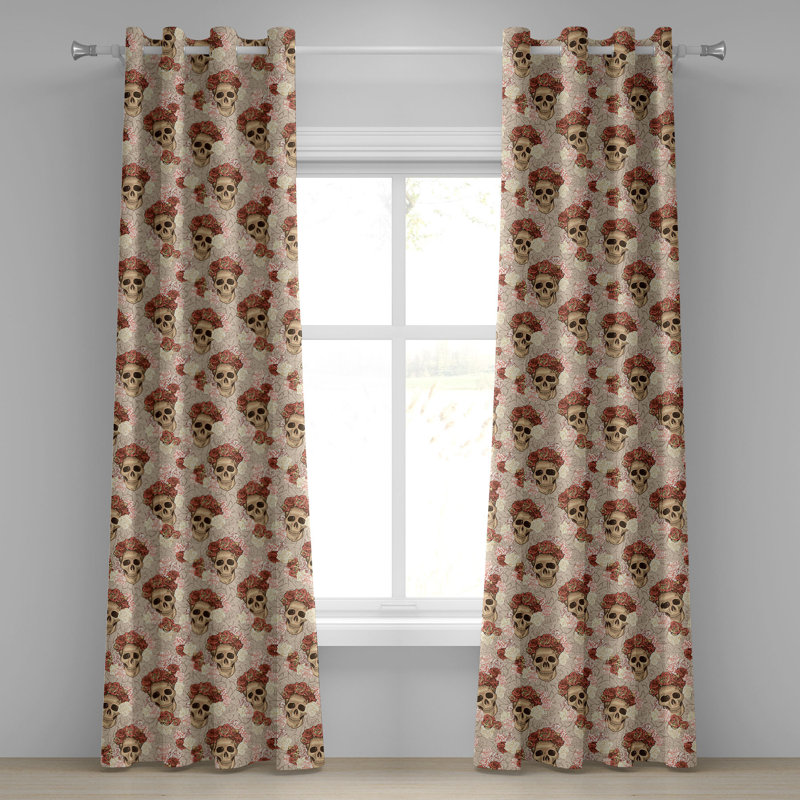 Rideau à œillets East Urban Home Skull, L 50 po x L 84 po