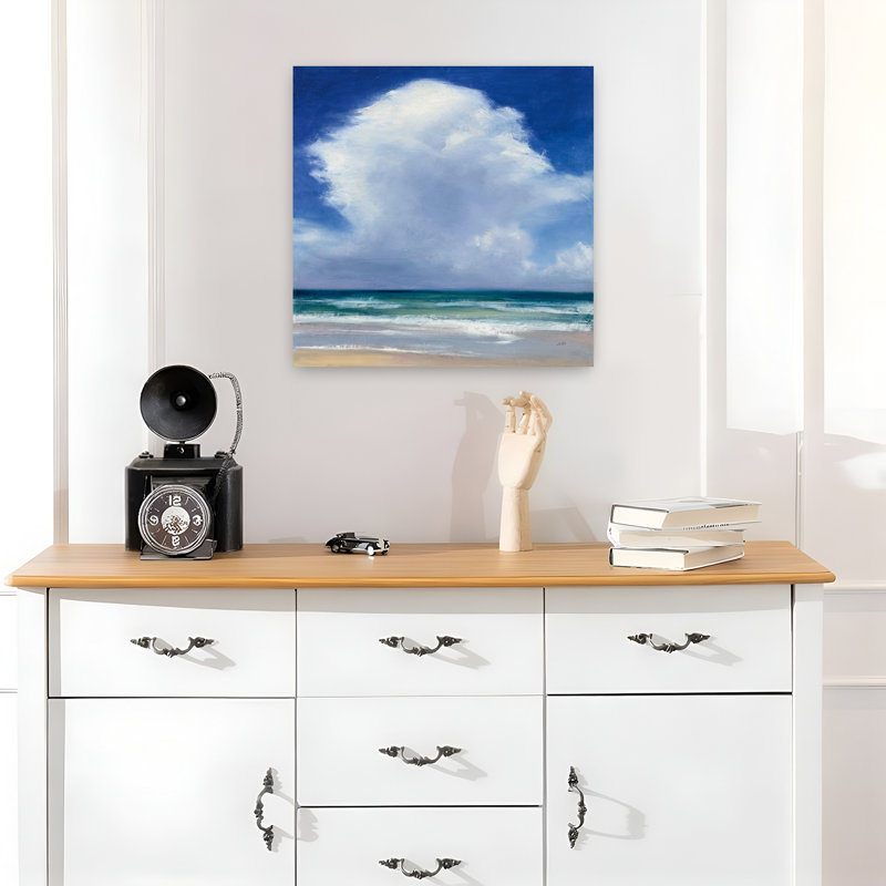 Art côtier, nuages, plage, nuages, art, H 18 po x l 18 po
