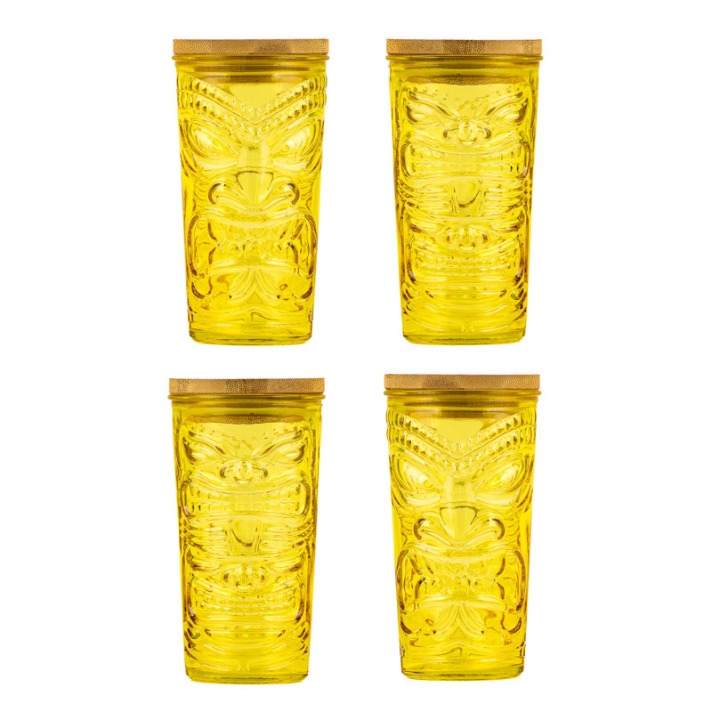 10 verre à vin Tiki Strawberry Street, jaune, Jaune