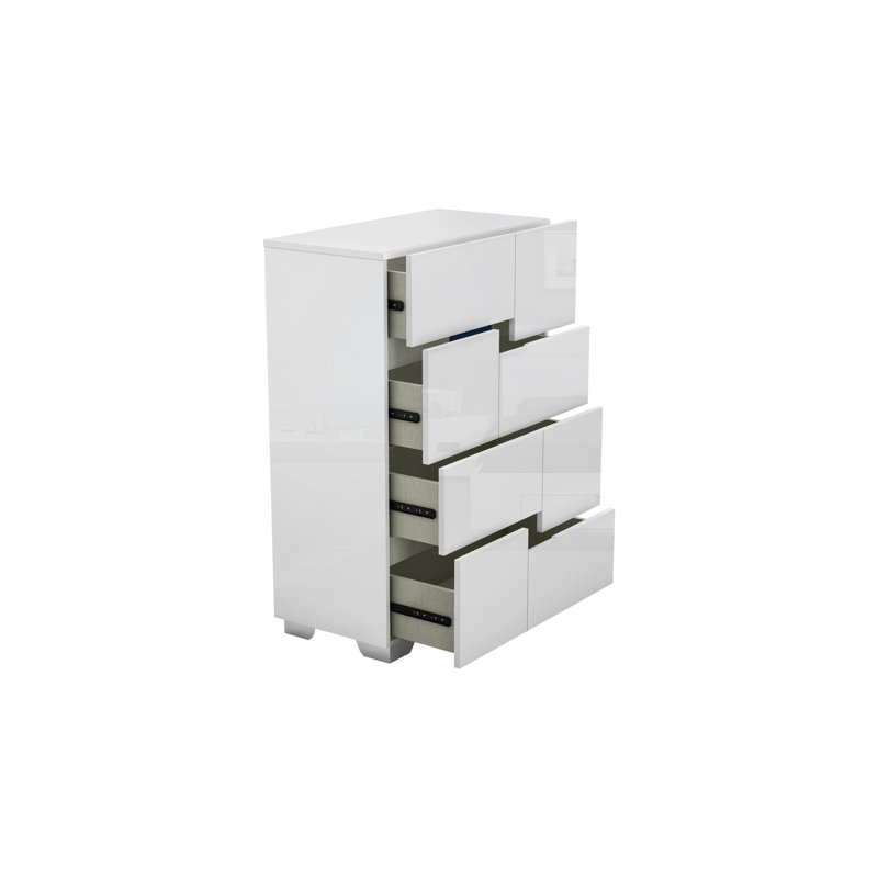 Solid Wood 31'' W 4 - Drawer Dresser, White