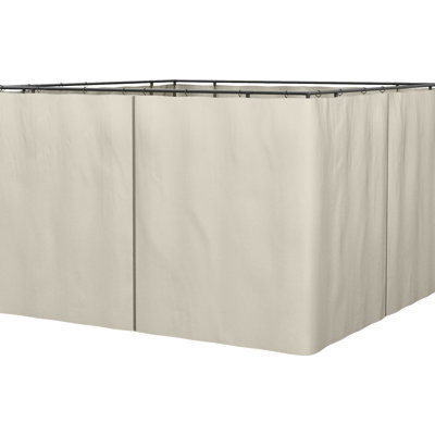 Beige Gazebo Sidewall , 10' X 10', With Panels, Hooks, For And Cabanas, Provides Shade Privacy Curtain, Inner & Outer Zipper,