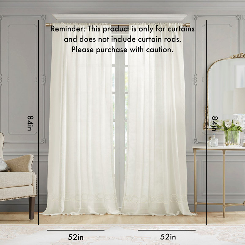 Rideaux, Blanc, 52,05 po L x 84,05 po L