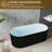 Freestanding Soaking Bathtub, Contemporary Acrylic Pleated Tub, Stand Alone Bath with Chrome Overflow and Drain-1807490614