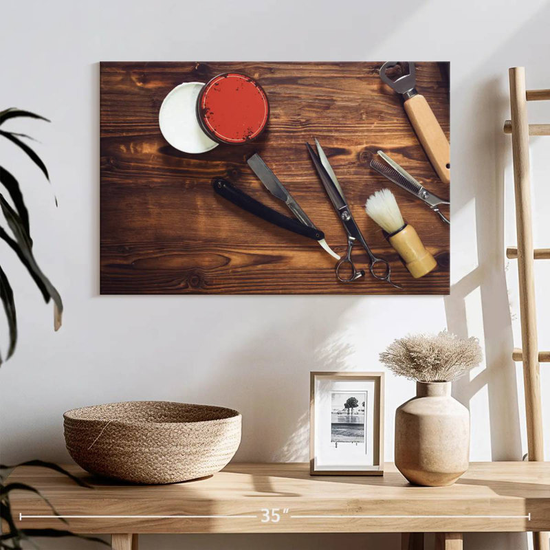 Barber Shop Tools, 16" H x 24" W