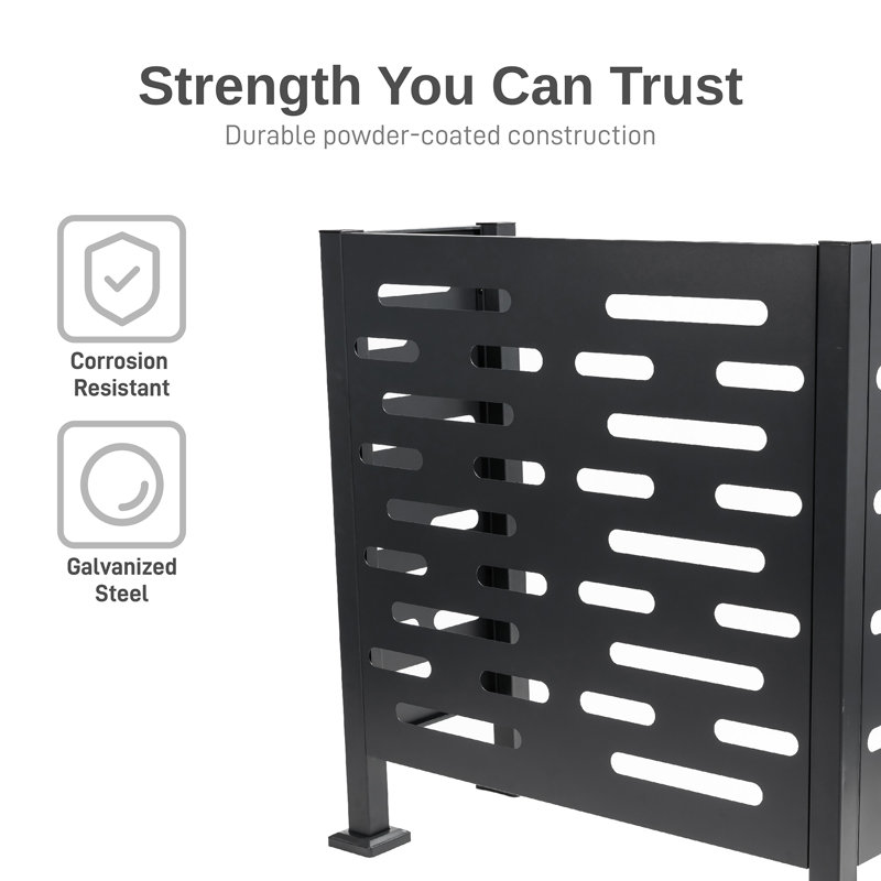 Premium Air Conditioner Screen,  Graphite Color, 35" H x 22" W x 46" D