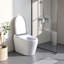Toilette intelligente avec siège chauffant, affichage moderne, 4 modes de lavage, réglages de température multiples, chasse d'eau automatique, capteur et télécommande pour la salle de bain-117798720