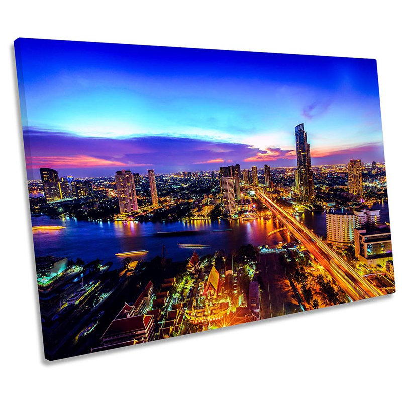 Bangkok Skyline Thailand - Wrapped Canvas Art Prints, 30.5cm H x 45.7cm W x 2cm D