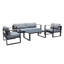 Ensemble de conversation pour 5 personnes avec coussins Rother Metal